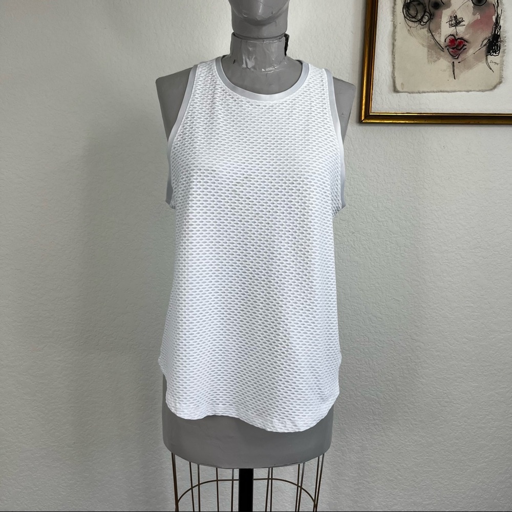 Koral White Mesh Tank Top